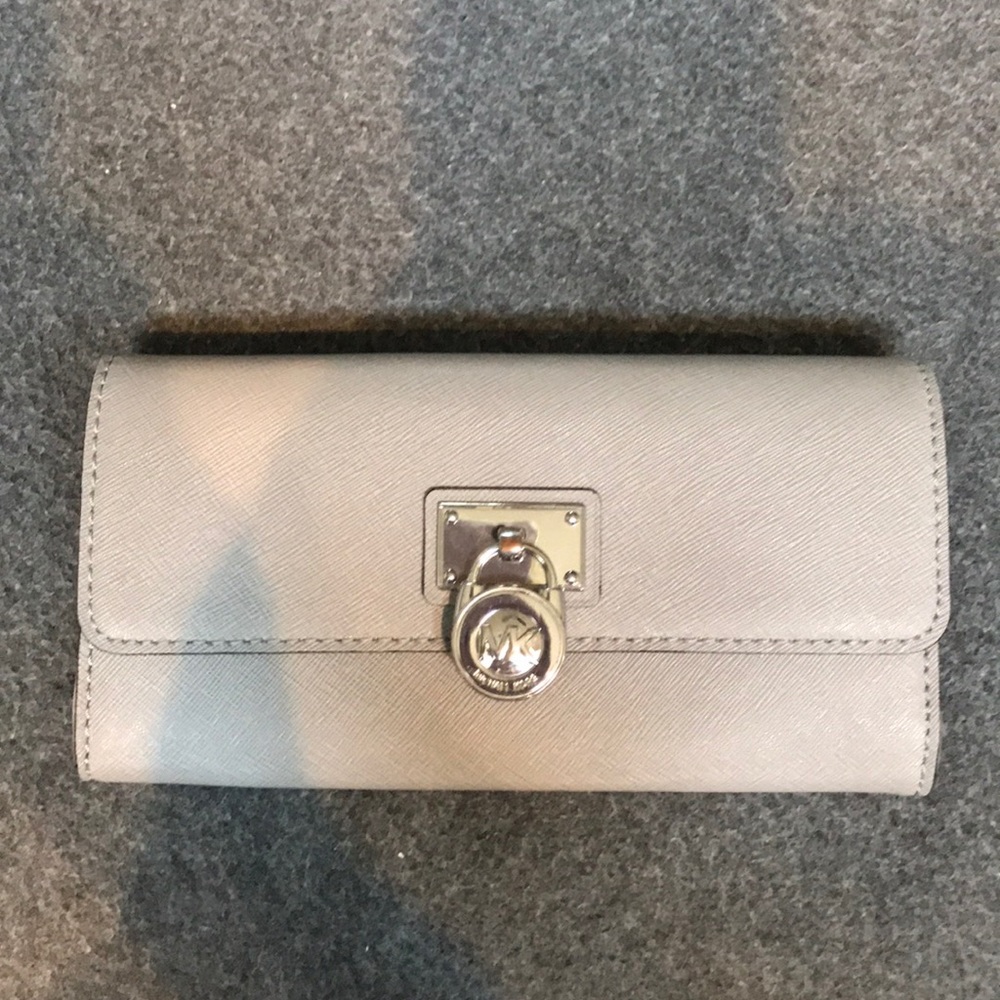 Michael Kors gray coated leather wallet